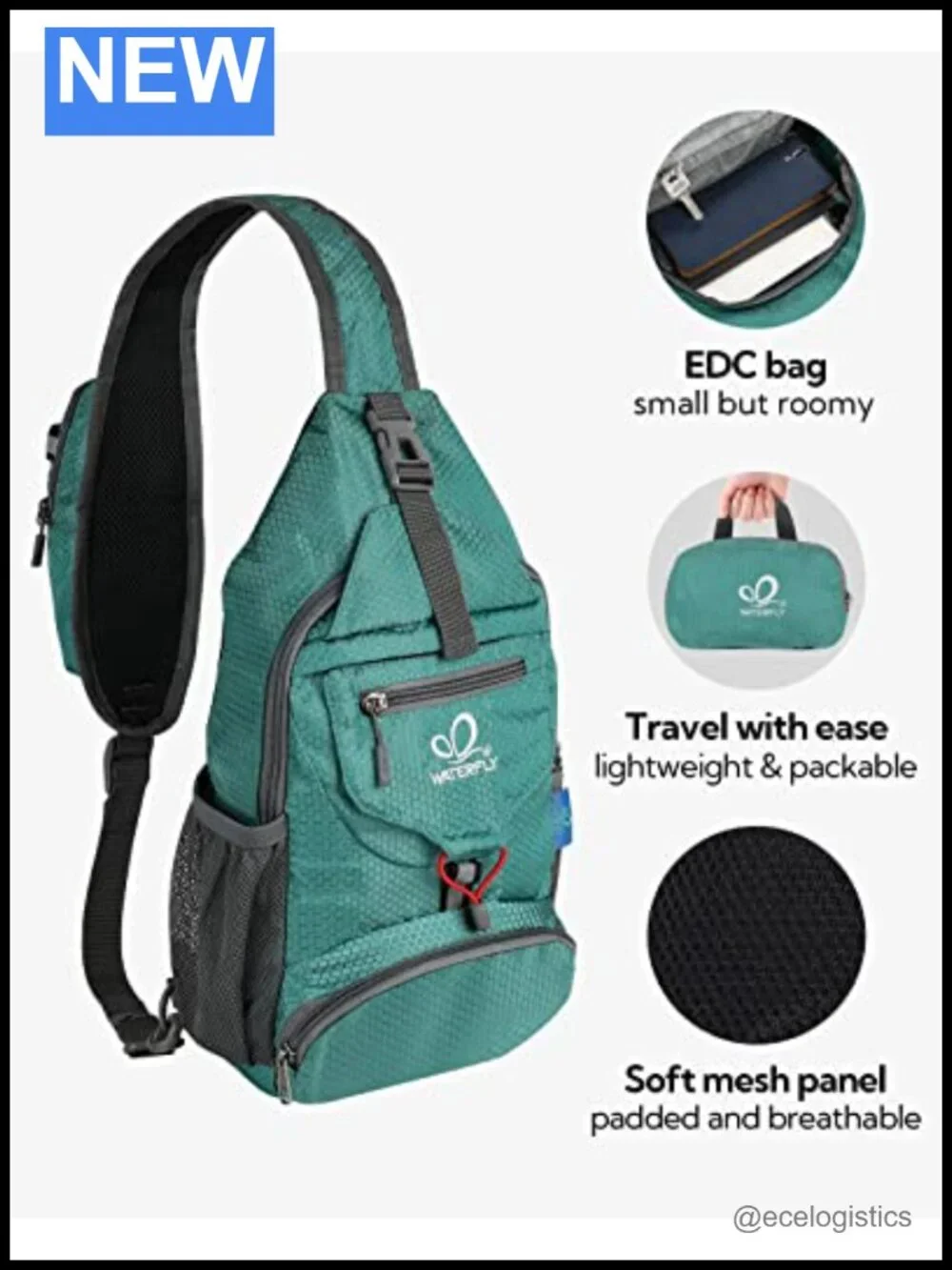 Packable Small Crossbody Sling Backpack for Hiking Traveling Daypack